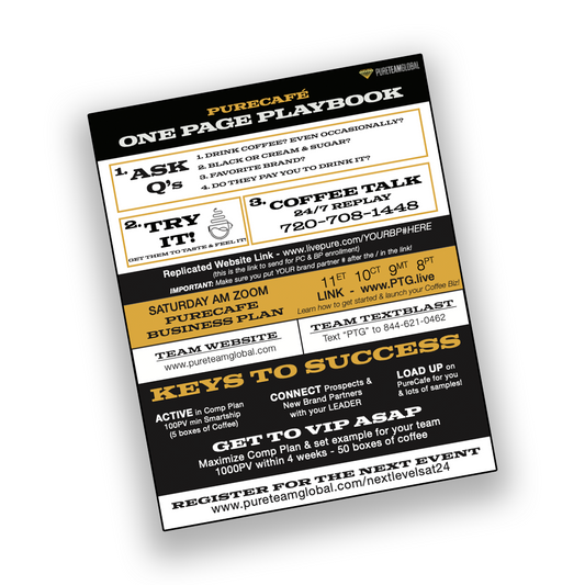 [DIGITAL DOWNLOAD SENT TO YOUR EMAIL] PureCafé One Page Playbook